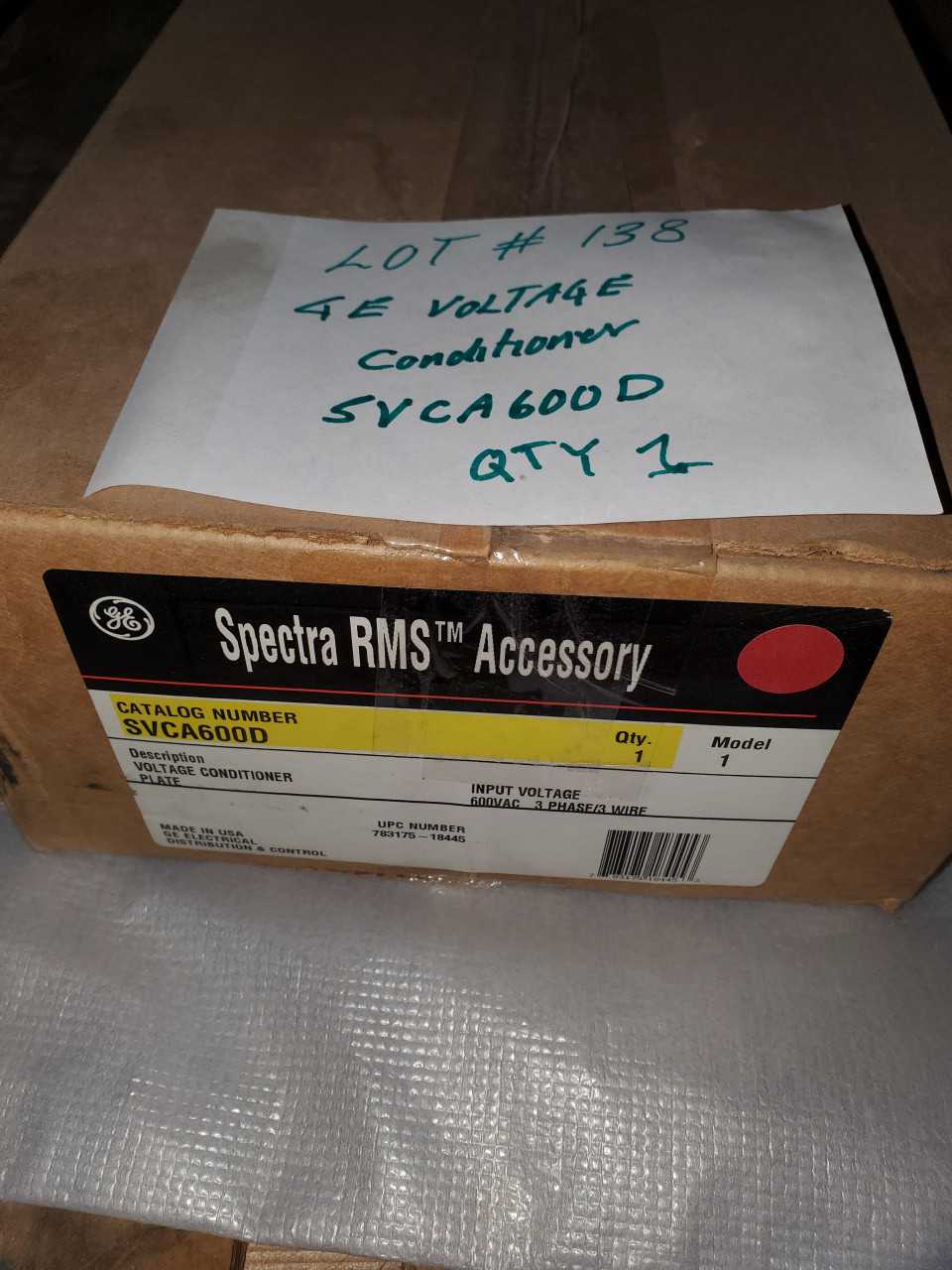 GE VOLTAGE CONDITIONER SVCA600D QTY. 1 - AUTOMATION & CONTROLS