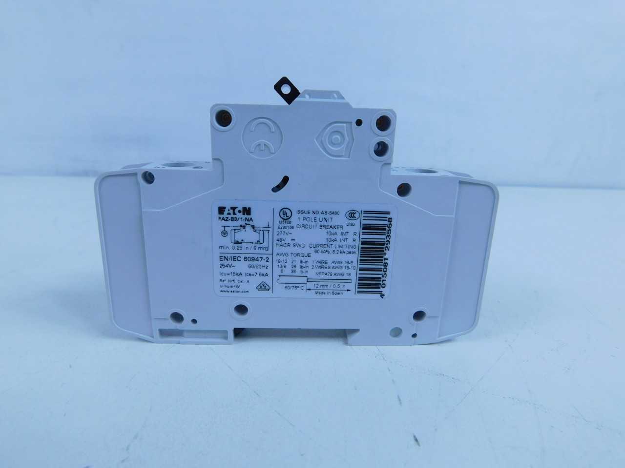 Quantity of 11x FAZ-B3/1-NA MCB/Industrials - VALVES