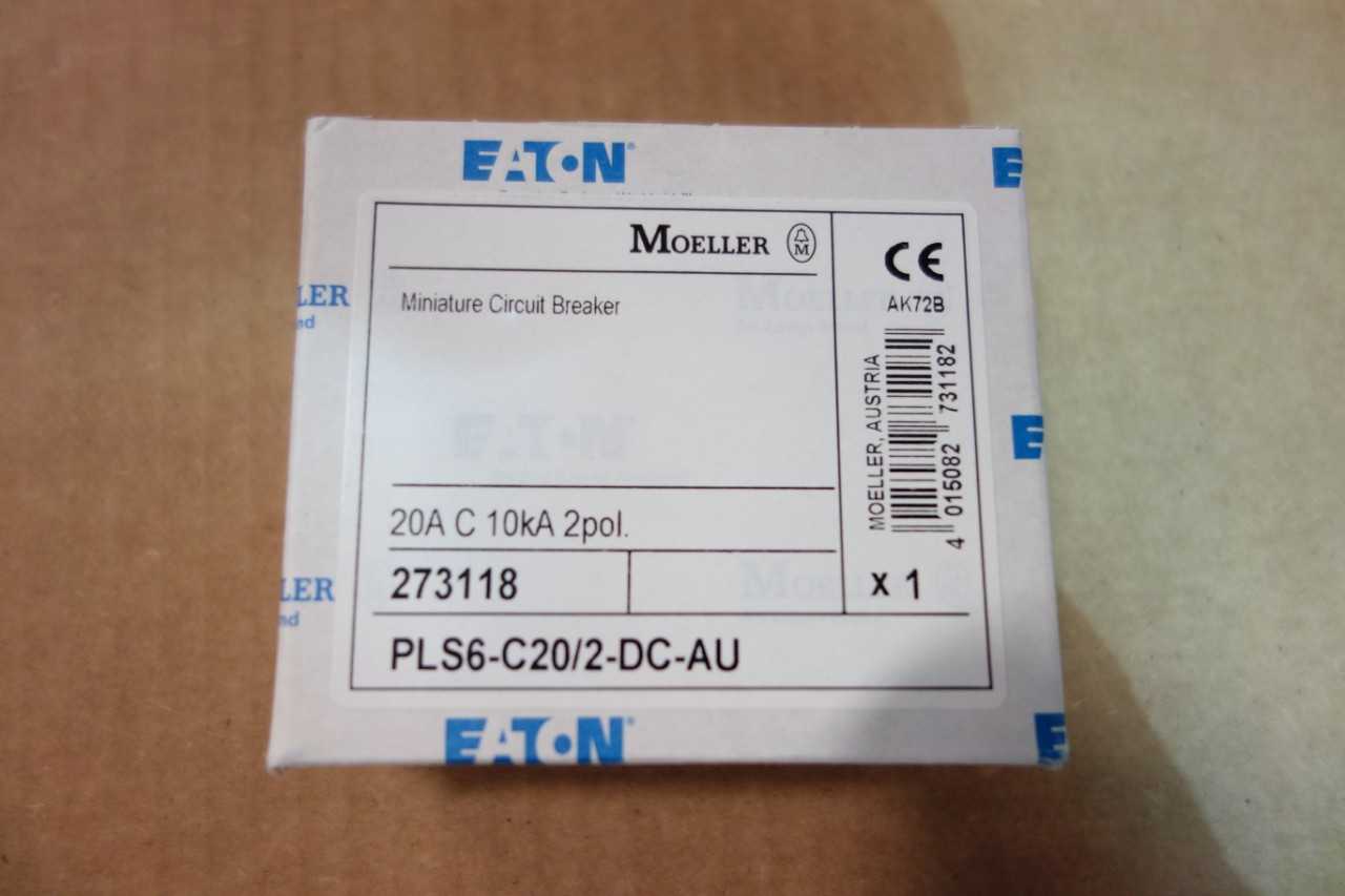 LOT OF EATON MOELLER CIRCUIT BREAKERS 2 POLE 20 AMP 10KA DC\ RATED PLS6-C20/2DC - CIRCUIT BREAKERS