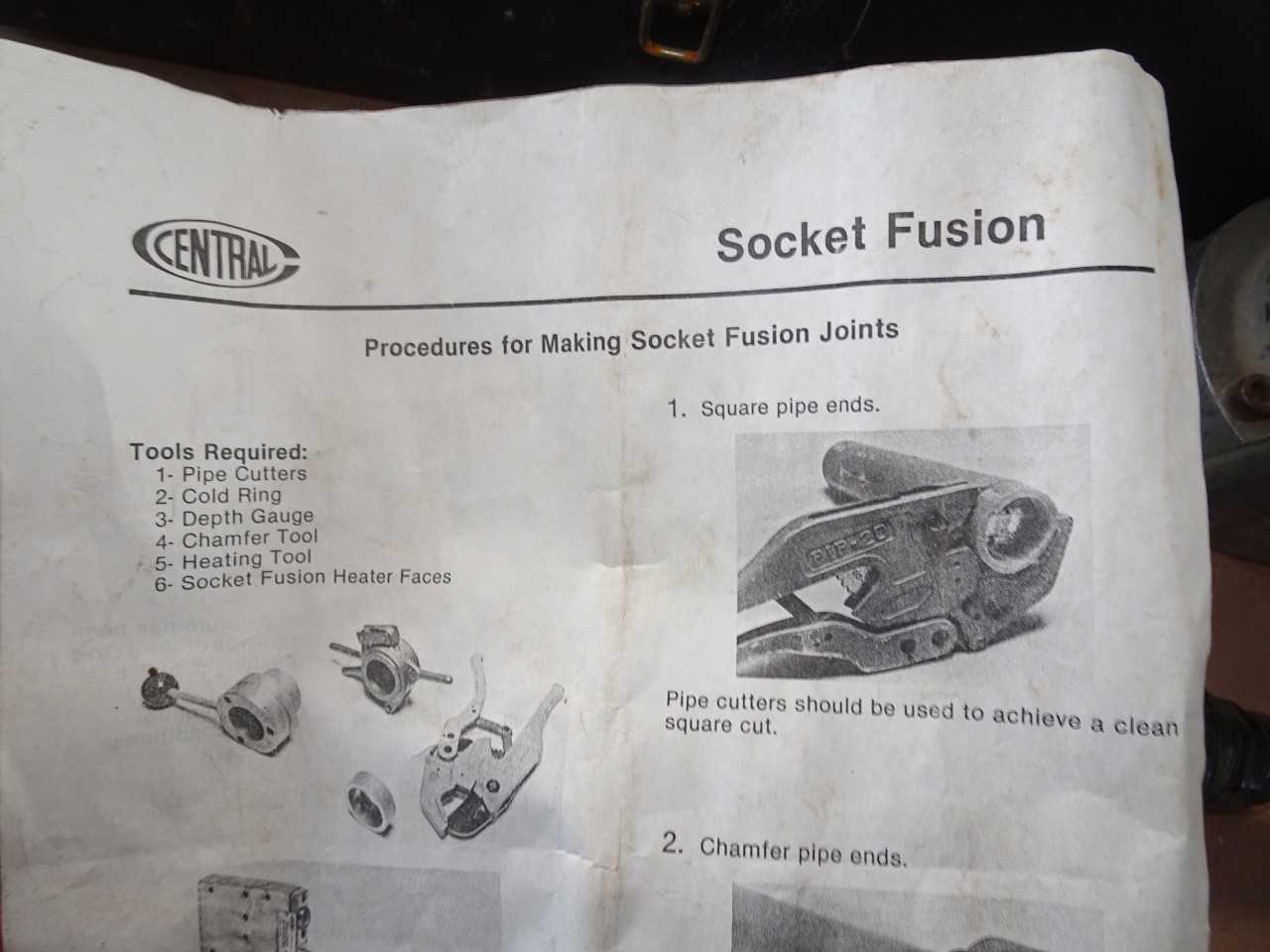 CENTRAL PIPE FUSION MACHINE - ELECTRIC POWER TOOLS