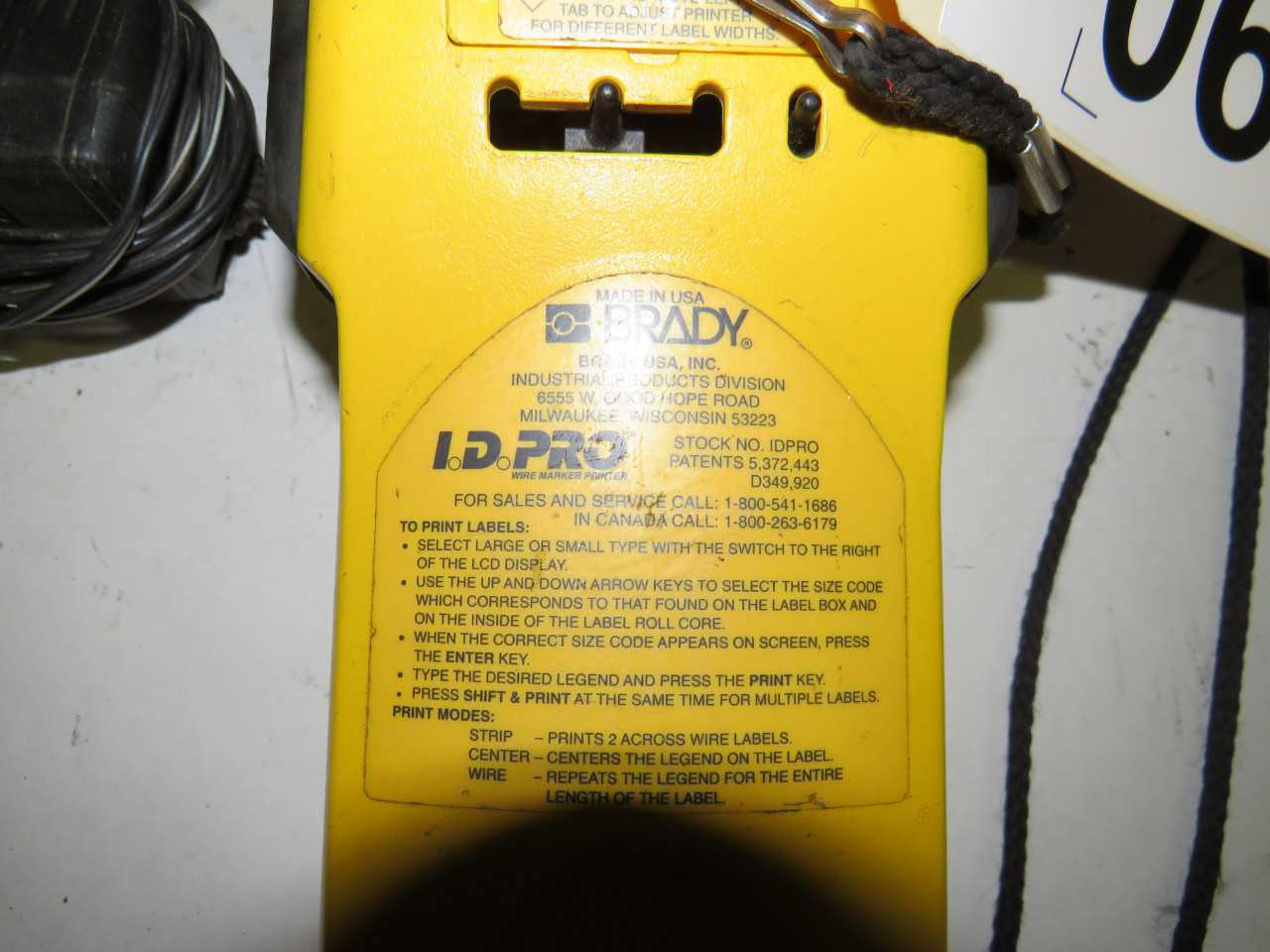 BRADY IDPRO HANDHELD LABELER - ELECTRIC POWER TOOLS
