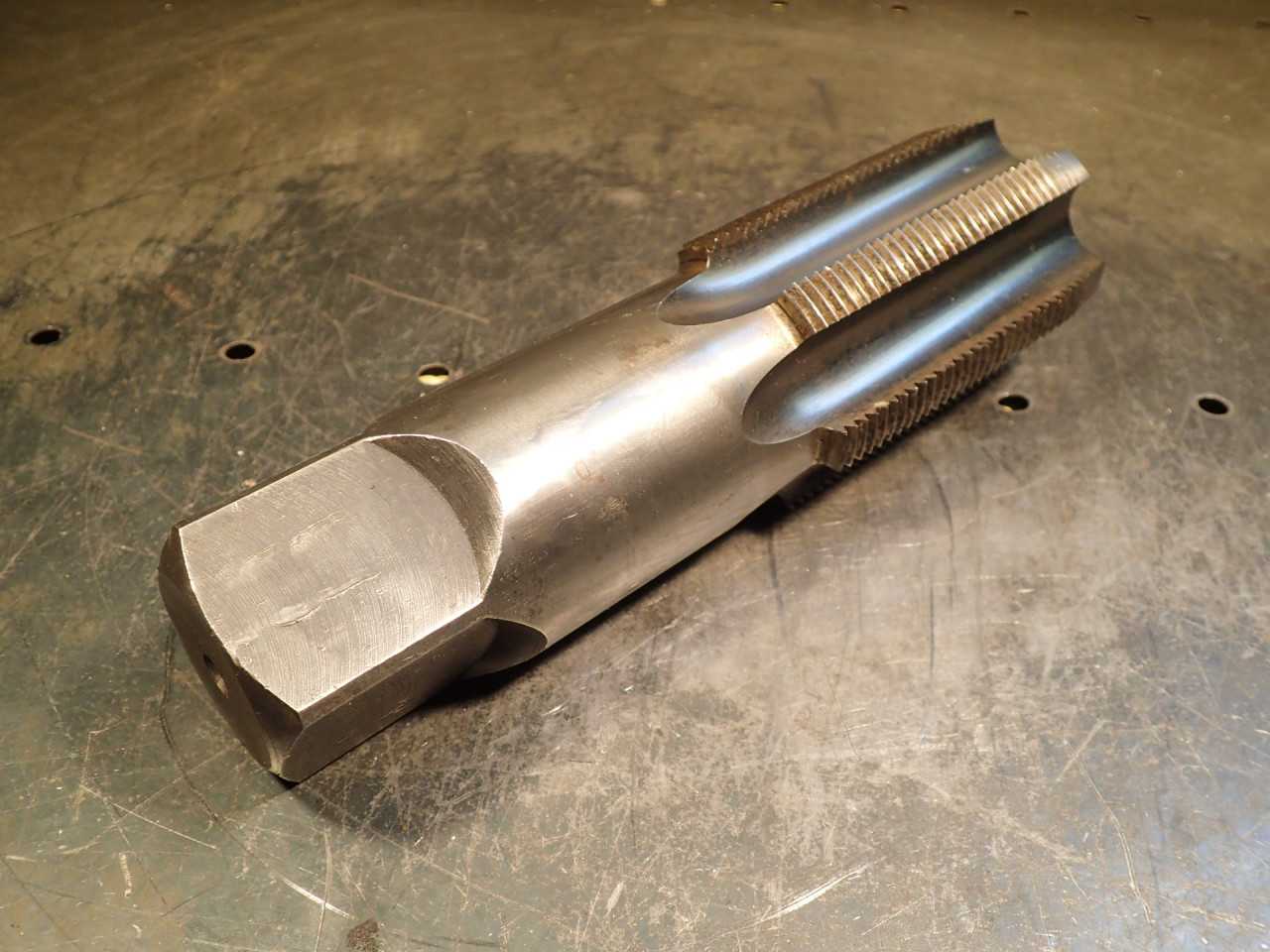 2-1/2" -8N HSS Hand Thread Tap: 6-Flute, 4" Long Flutes, 8-3/4" OAL, GH3, Poland - MACHINING ACCESSORIES & TOOLING