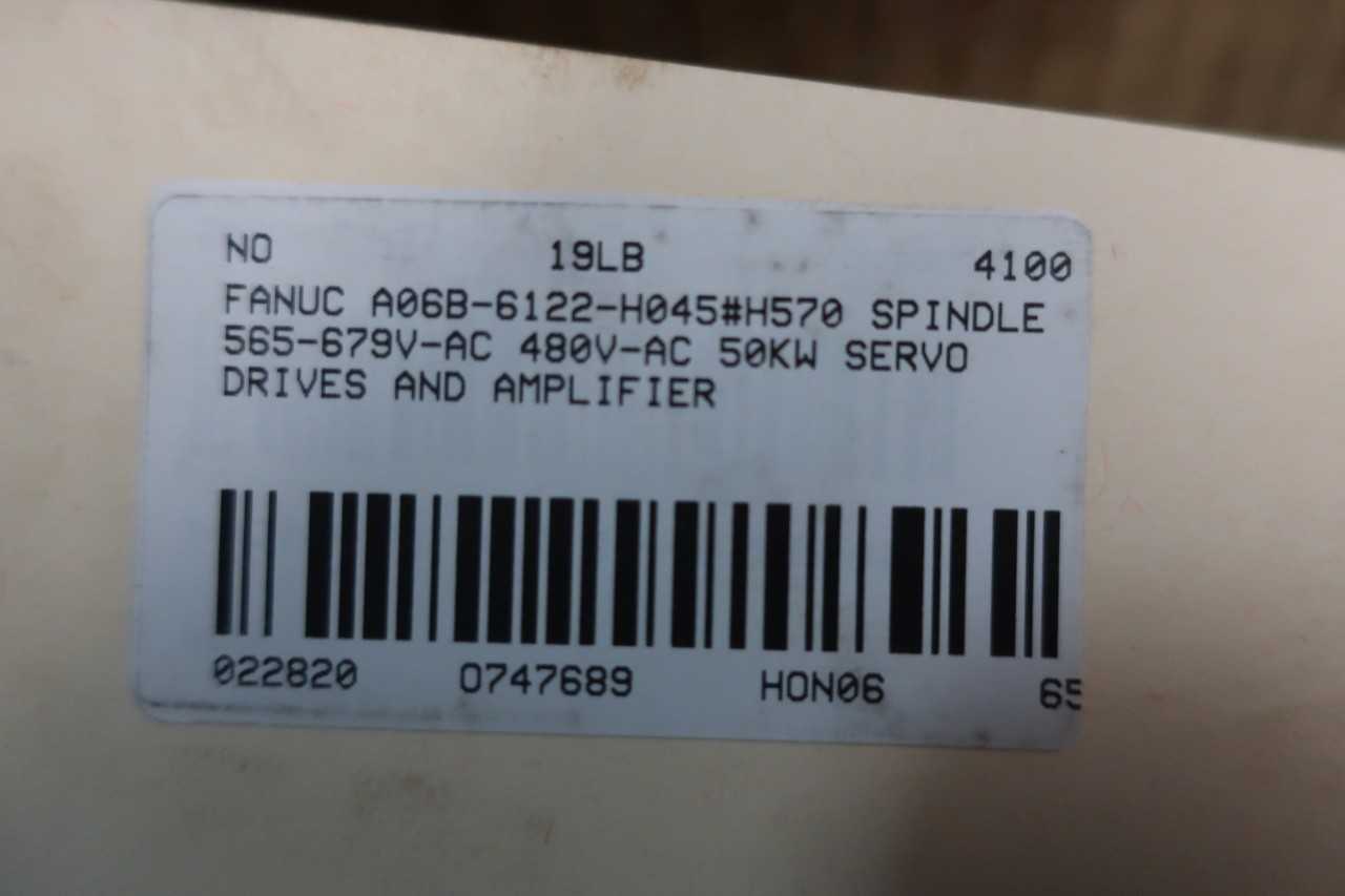 FANUC A06B-6122-H045#H570 SPINDLE AMPLIFIER 565-679V-AC 480V-AC 50KW - SERVO