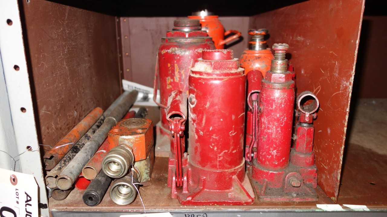 LOT OF ASSORTED HYDRAULIC JACKS, 8 TO 22-1/2 TON, JET - HAND TOOLS