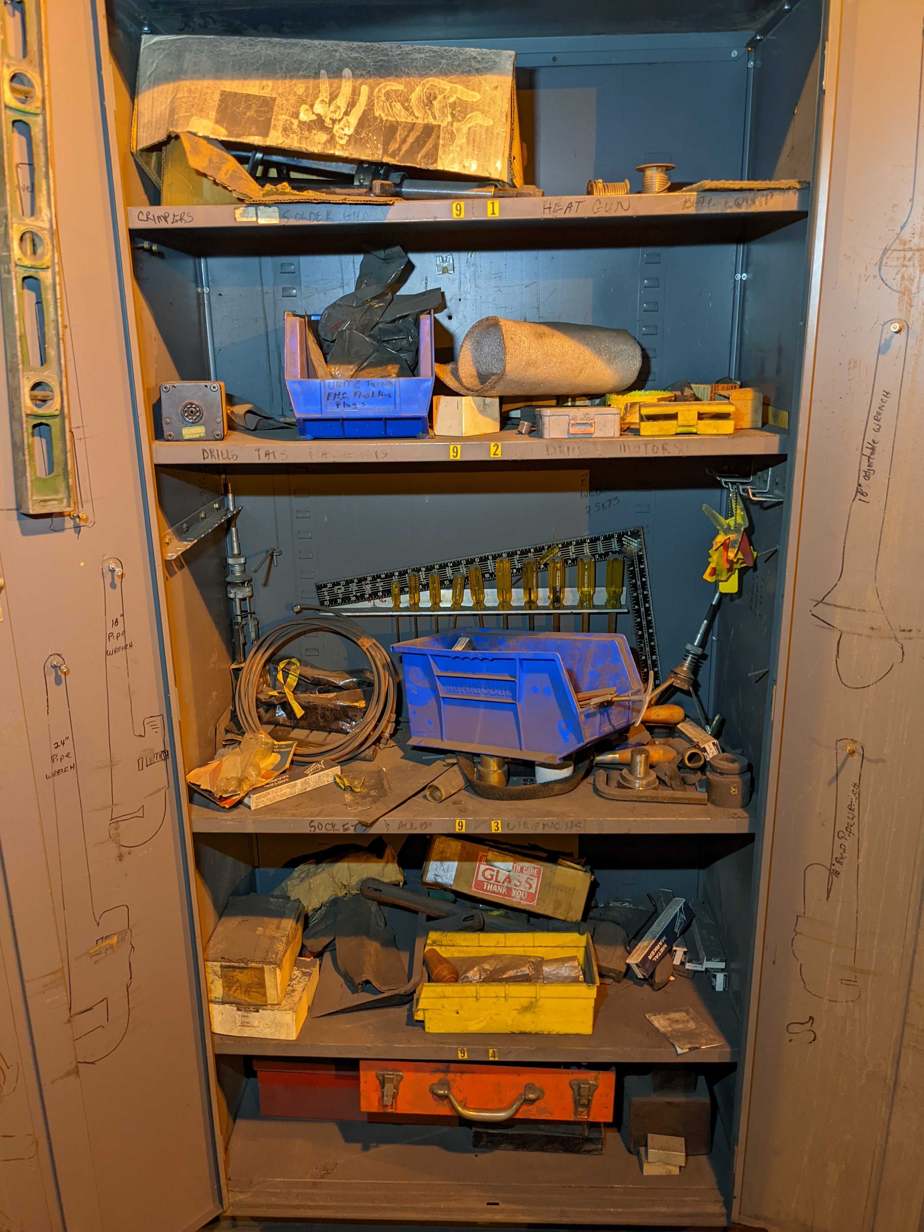 CABINET WITH CONTENTS - ELECTRIC POWER TOOLS