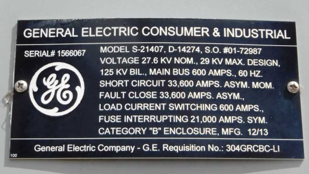 UNUSED SURPLUS GE Fused Load Break Switch Model S-21407 - POWER GENERATORS