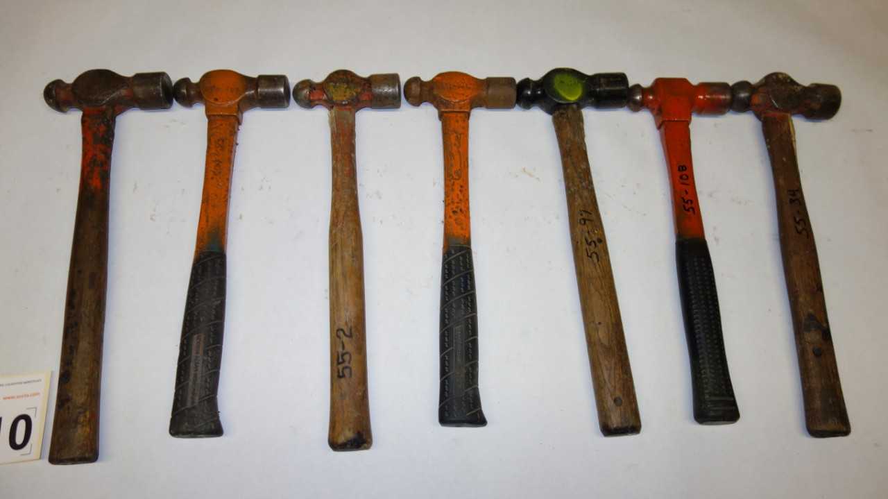 LOT OF 7 ASSORTED BALL PEEN HAMMERS - HAND TOOLS