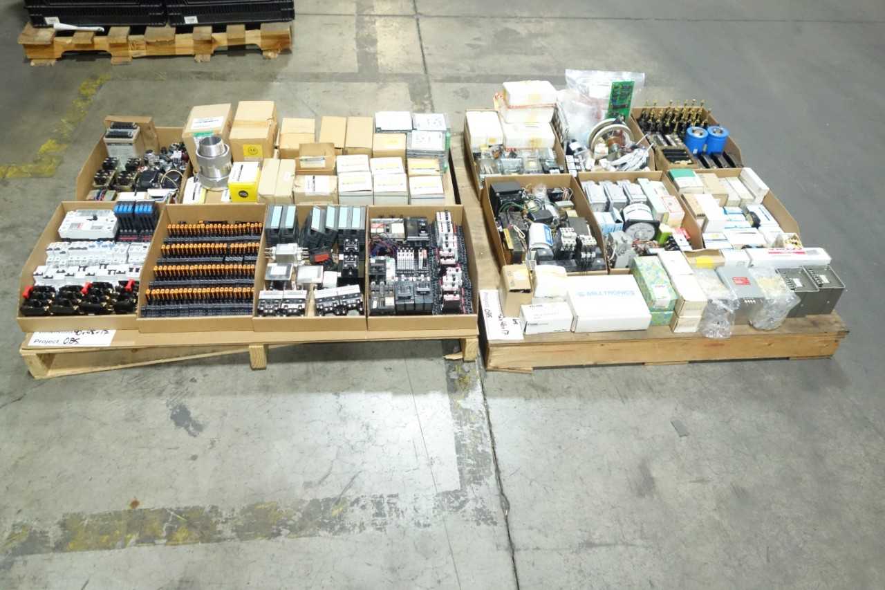 2 PALLETS OF ASSORTED ELECTRICAL CONTROLS - ELECTRICAL COMPONENTS