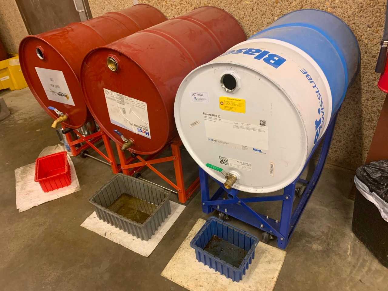 50 Gallon Barrel Holders W/ Barrels - MACHINING ACCESSORIES & TOOLING