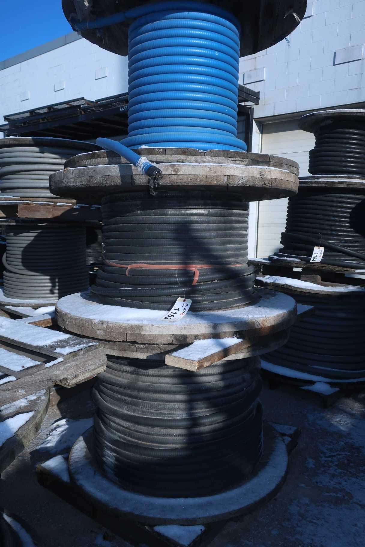 3 SPOOLS OF ASSORTED INSULATED CABLE-WIRE - ELECTRICAL COMPONENTS