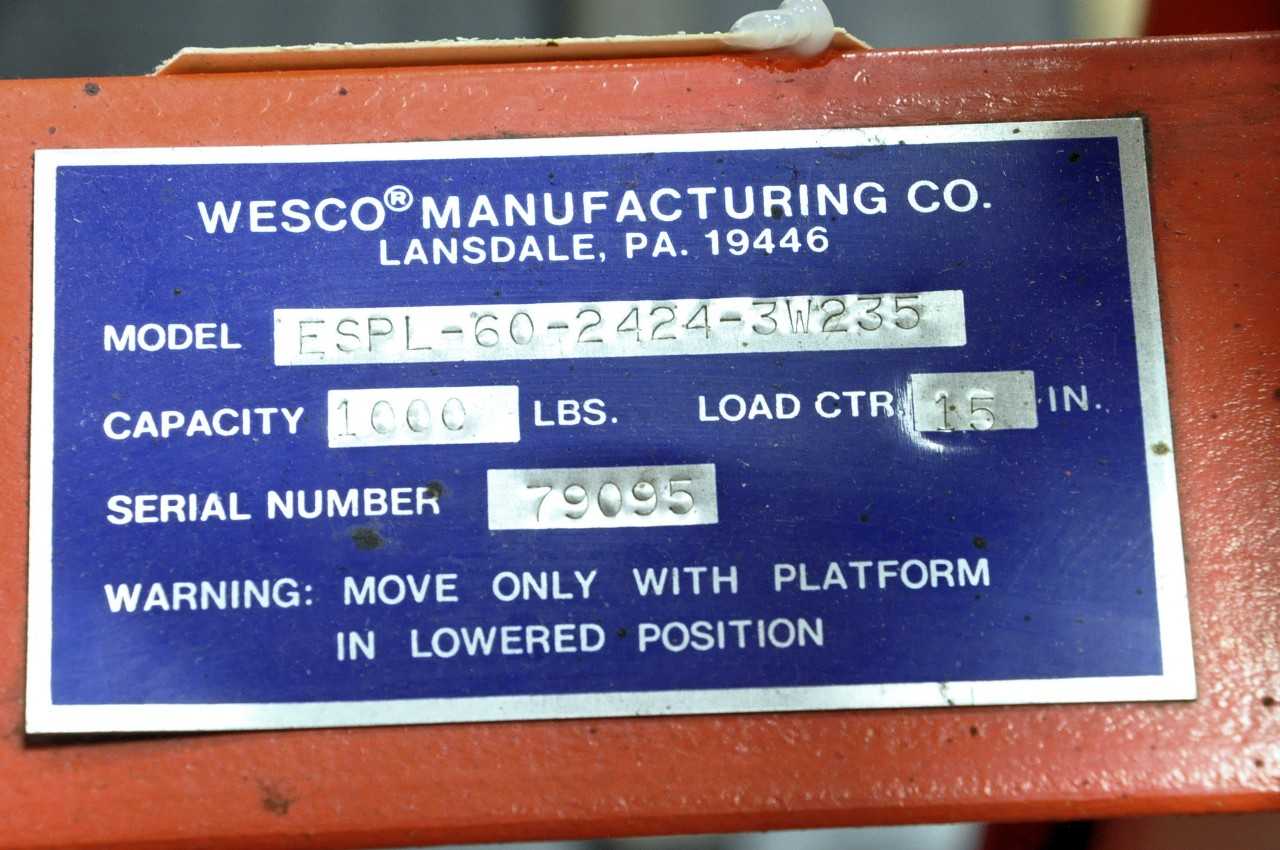 Wesco 1000-Lbs Capacity Foot Operated Hydraulic Lift Cart - ROLLING CARTS