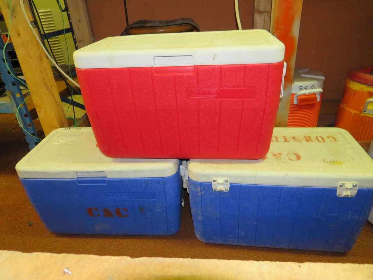 LOT OF 3 ASSORTED COLEMAN COOLERS - MISCELLANEOUS