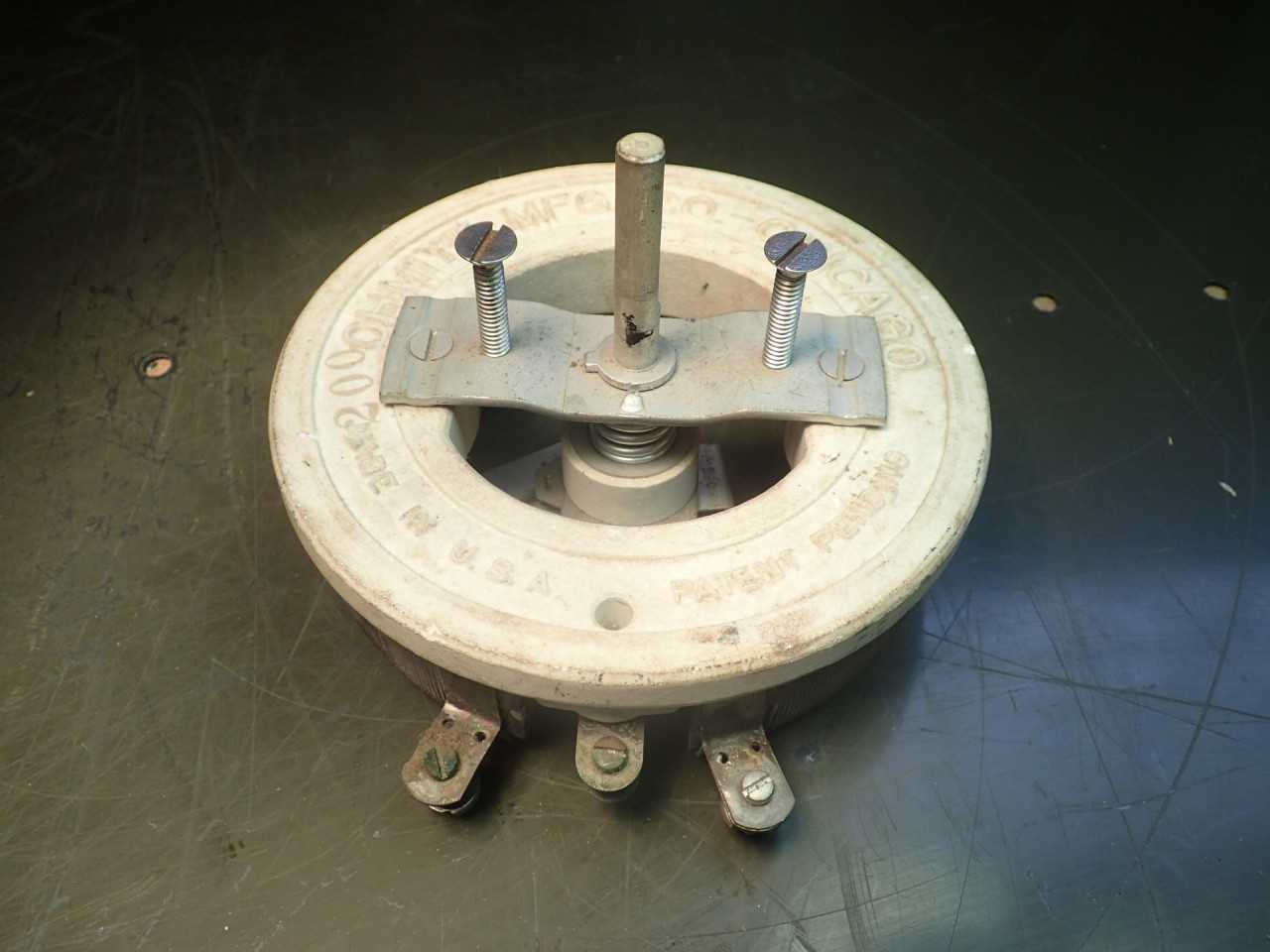 Ohmite Mfg Model N Rheostat Variable Resistor: 200 Ohms, 1.22 Max Amps USA - ELECTRICAL COMPONENTS