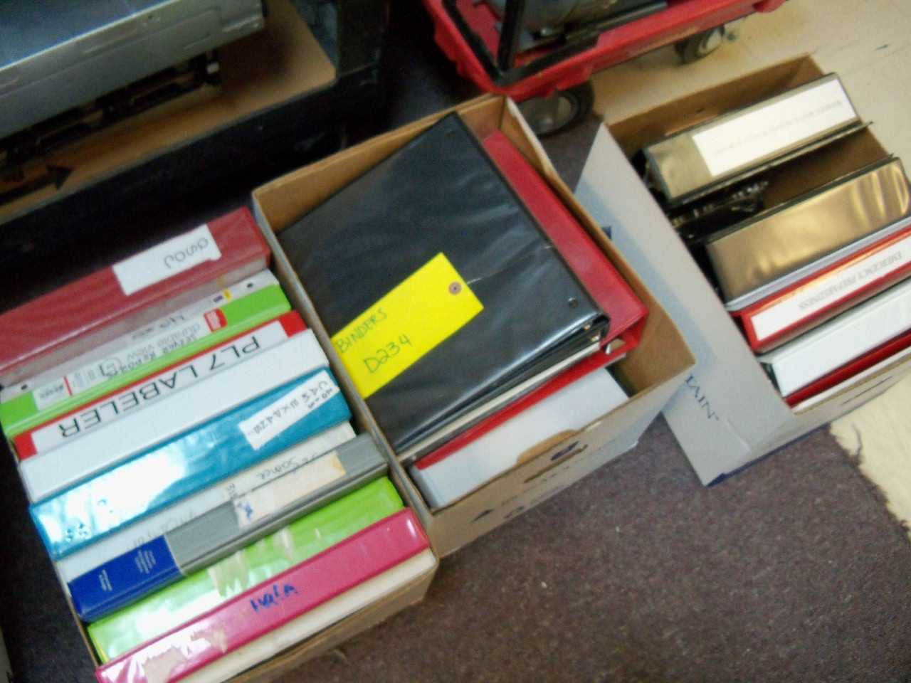 3 BOXES miscellaneous binders - PLANT & FACILITY