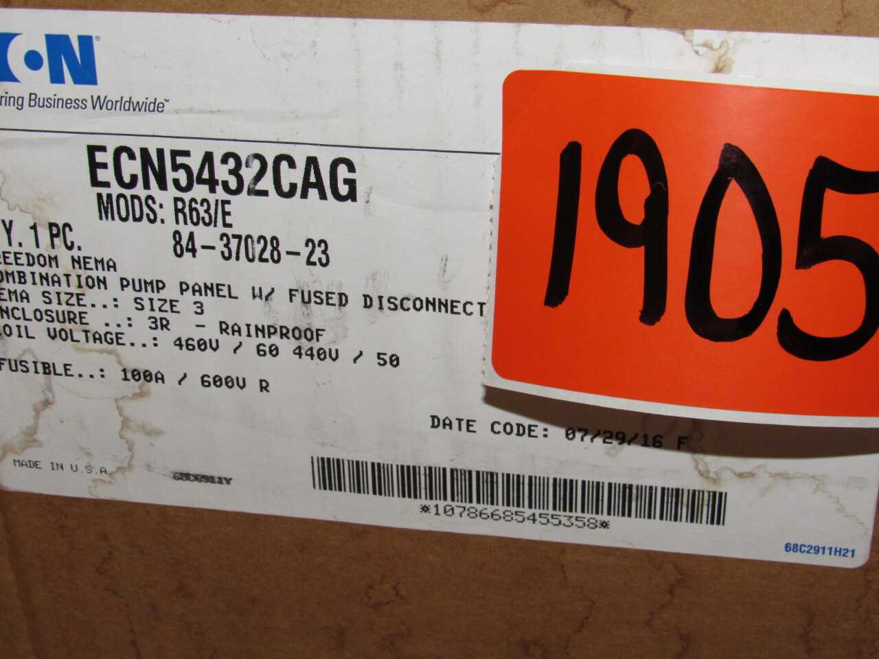 Eaton Panel w/ Fused Disconnect - ELECTRICAL COMPONENTS