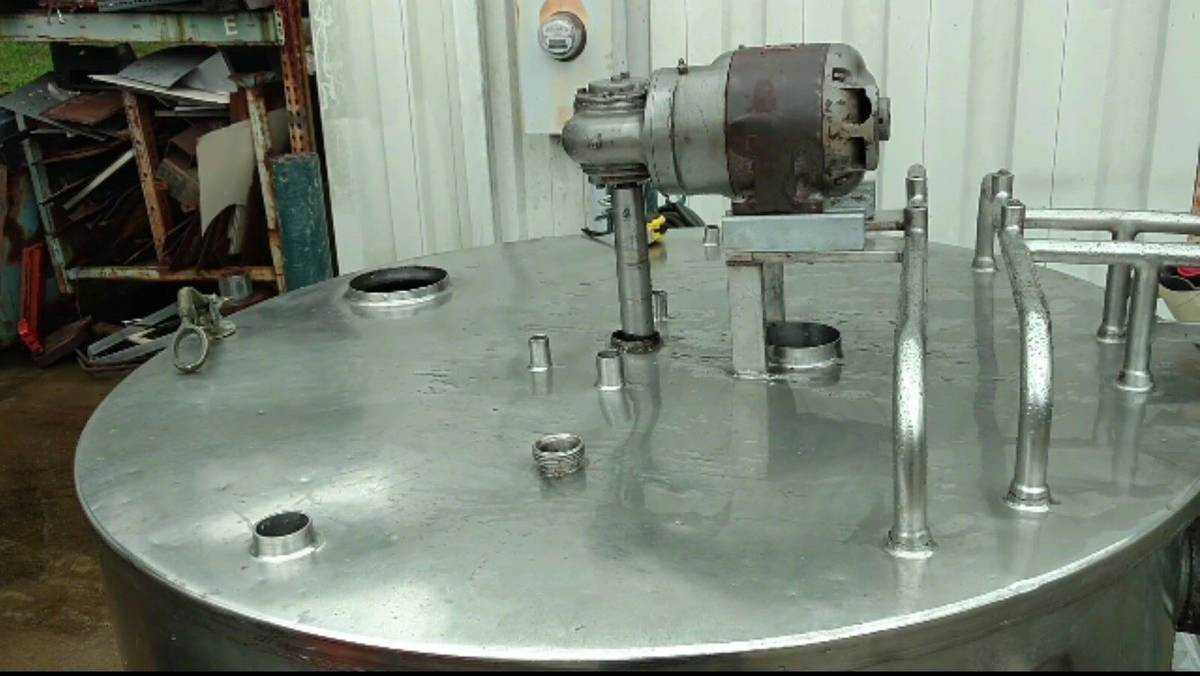 250 Gal Mix Tank Cooking Steam Kettle Floor Standing Stainless Steel - PROCESS EQUIPMENT