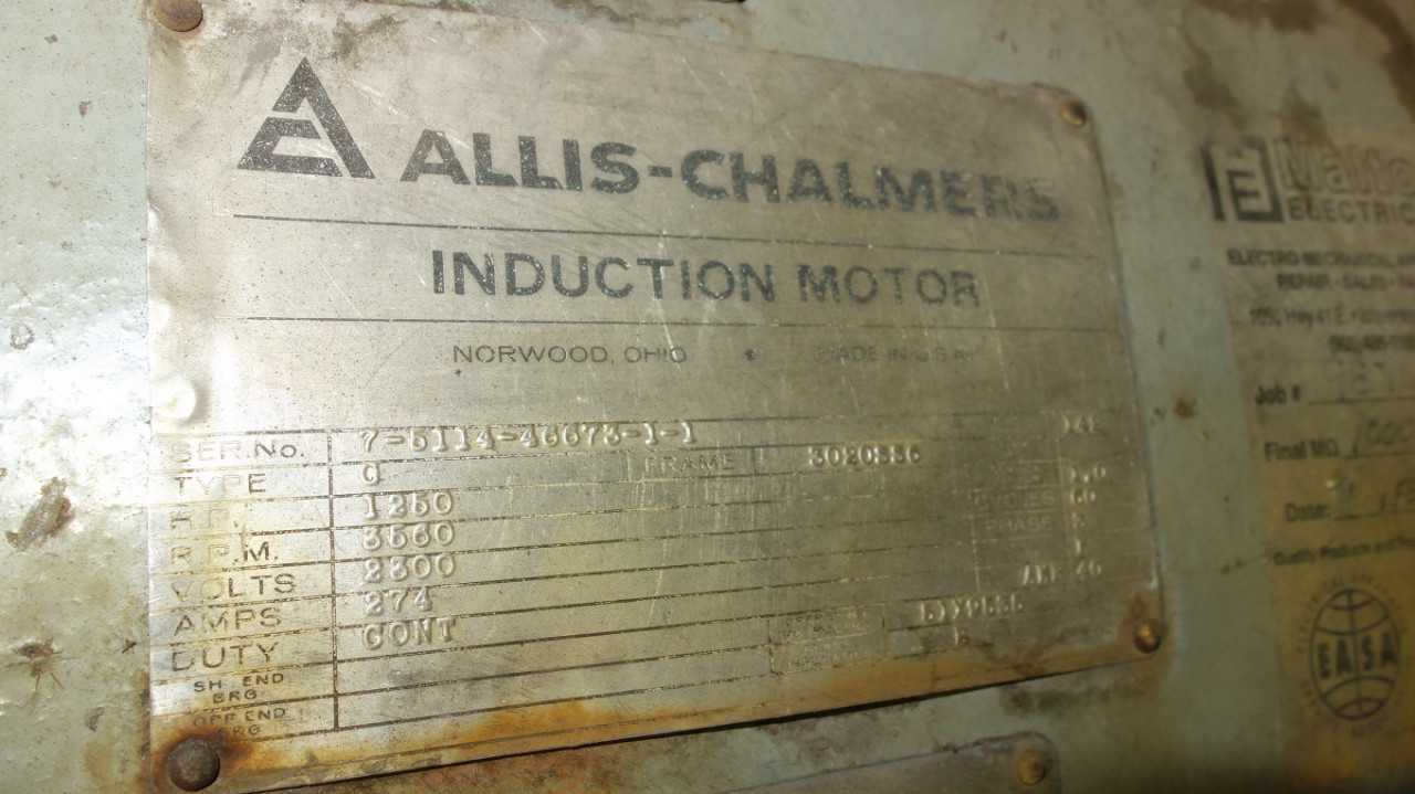 ALLIS CHALMERS TYPE G 1250HP AC MOTOR 2300V 3020SS6 - MISCELLANEOUS
