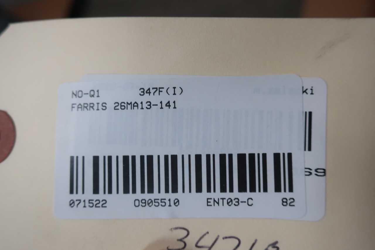 FARRIS 26MA13-141 15235LBS/HR 65PSI 4X6IN RELIEF VALVE - RELIEF VALVE