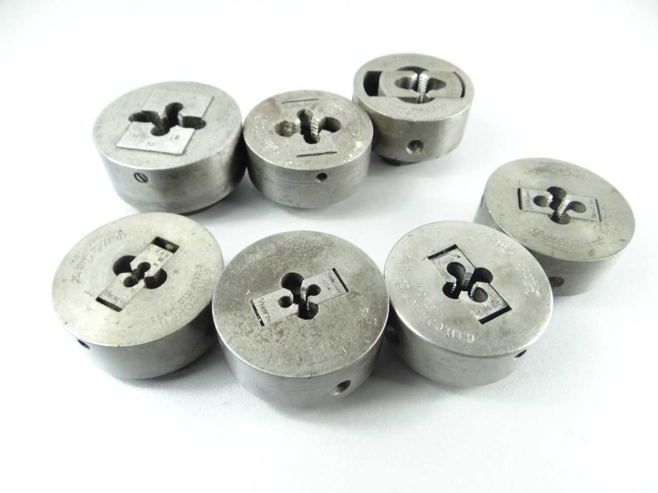 7pc Lot of Assorted Adjustable Threading Dies and Holders - MACHINING ACCESSORIES & TOOLING