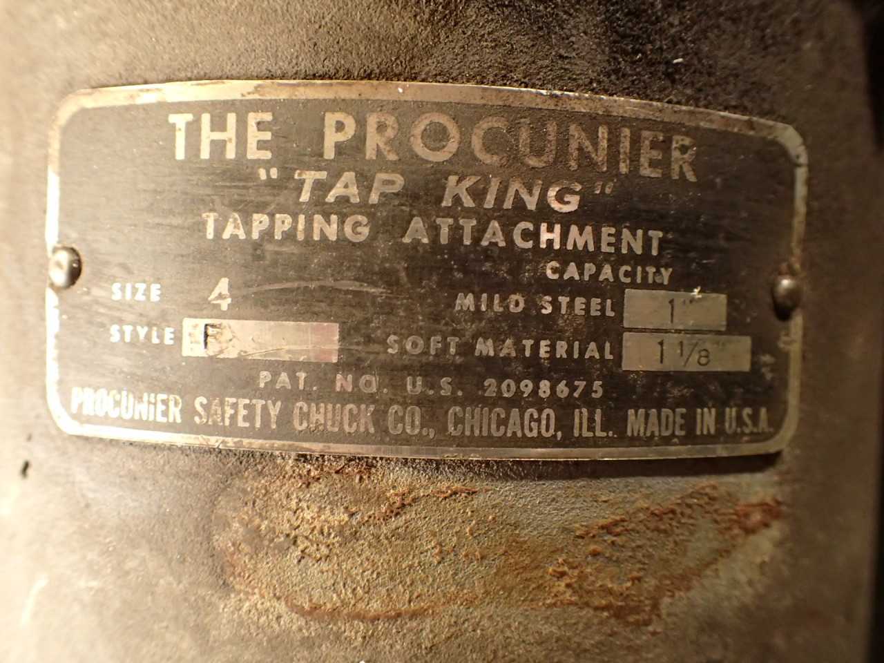 Procunier Tap King Size 4 Type F Tapping Head: Morse Taper #3 Shank MT3 3MT - HOLEMAKING TOOLS