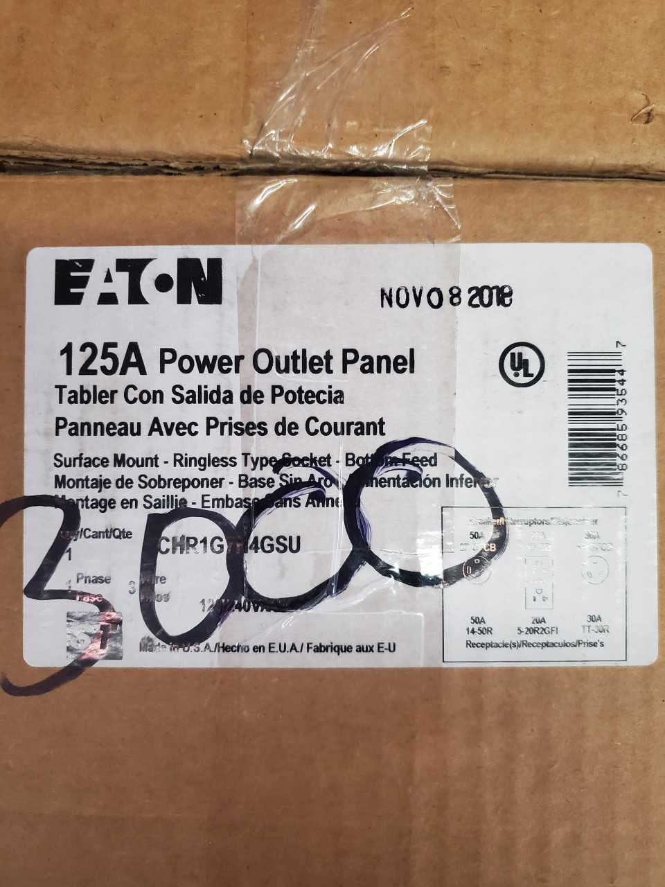 (2) Eaton CHR1G7N4GSU Meter Panel 14-50R - ELECTRICAL COMPONENTS