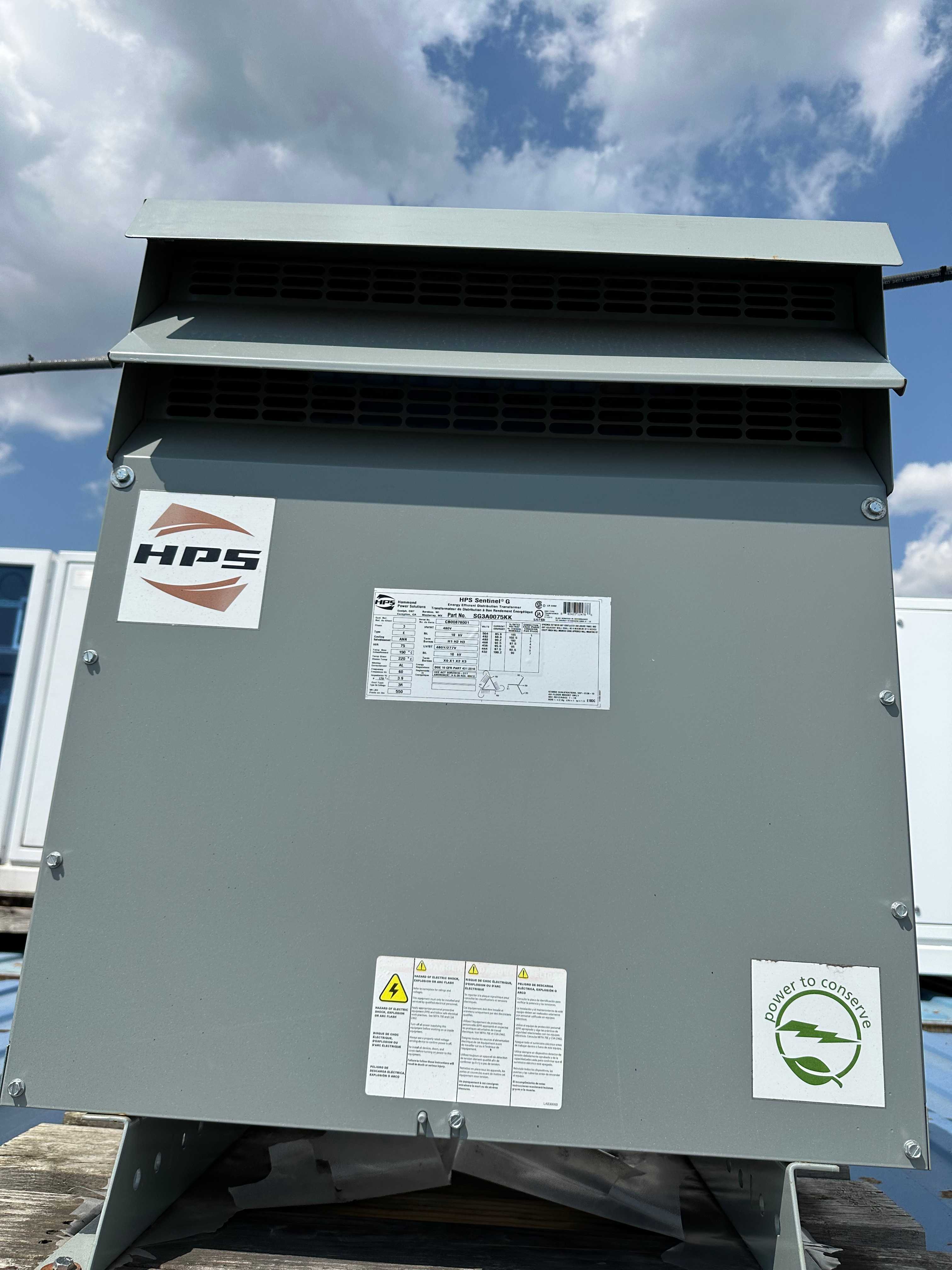 HAMMOND POWER SOLUTIONS 75 KVA TRANSFORMER - CONTROL TRANSFORMERS