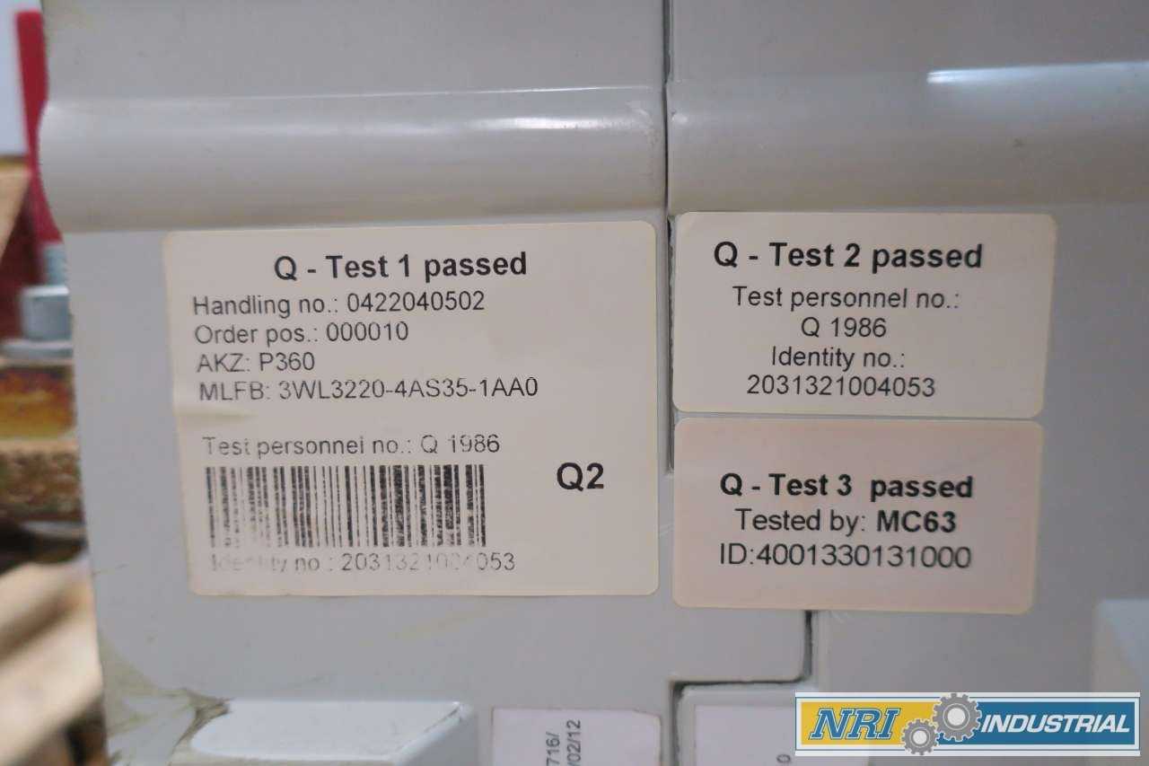 SIEMENS WLS2A320 CUBICLEBUS 2000A 600V-AC CIRCUIT BREAKER - CIRCUIT BREAKERS