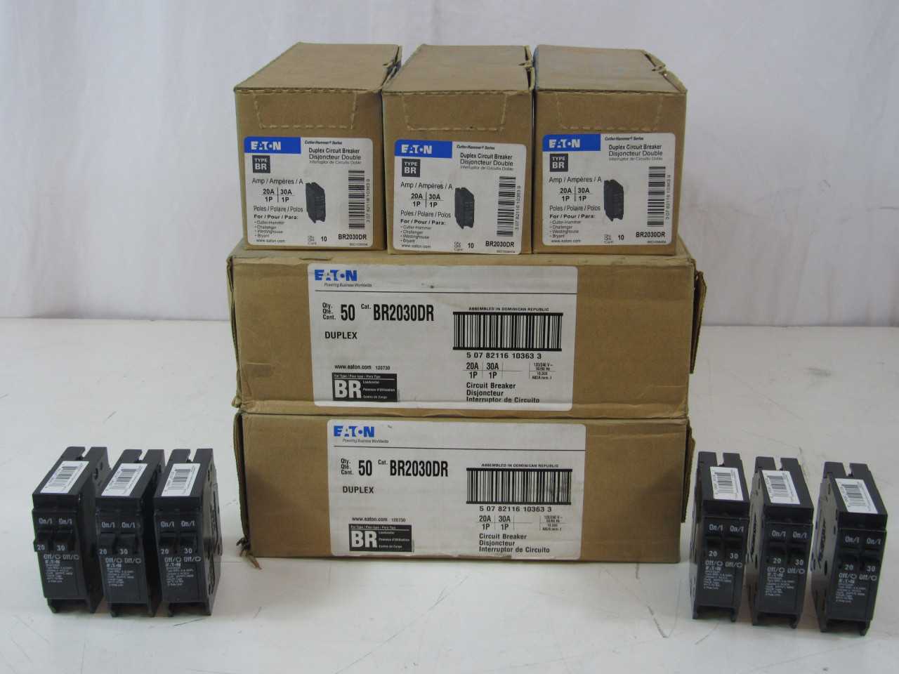 Lot of Quantity 136x BR2030DR Plug in Breakers - CIRCUIT BREAKERS