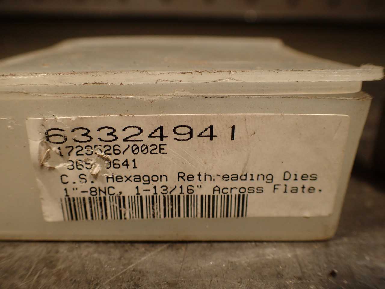 1-8" NC Hexagon Rethreading Die for Carbon Steel 1-13/16" Across Flats - HOLEMAKING TOOLS