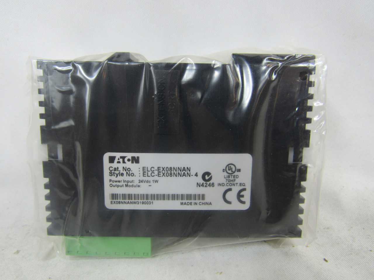 Lot of Qty 1x Eaton ECL03C1A4A Lighting Contactor 4P & 1x ELC-EX08NNAN PLC I/O Module 24VDC - AUTOMATION & CONTROLS