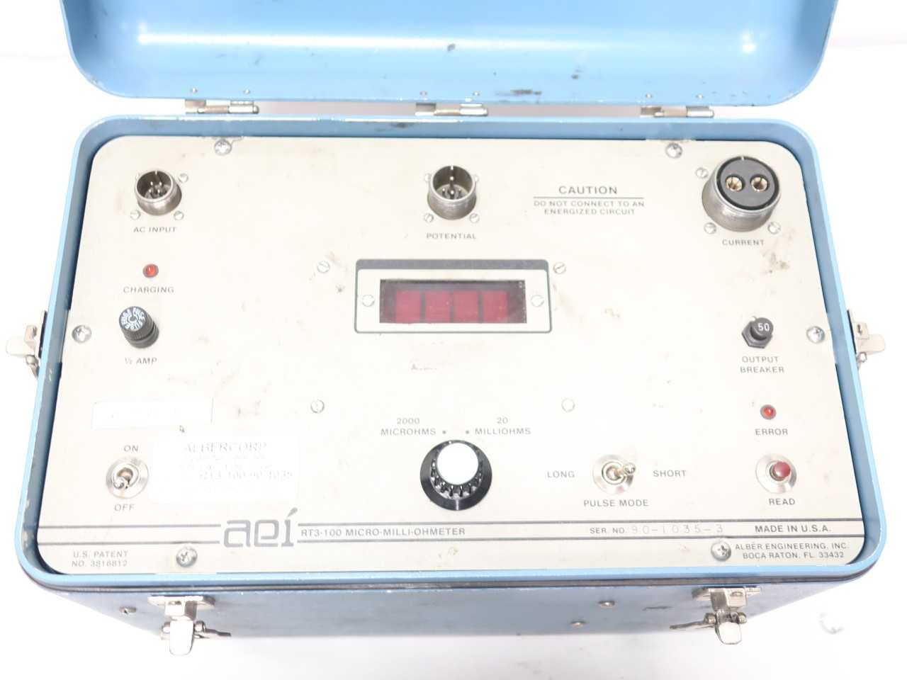 ALBERCORP RT3-100L MICRO-OHMETER RESISTANCE TESTER - ELECTRICAL TESTING EQUIPMENT