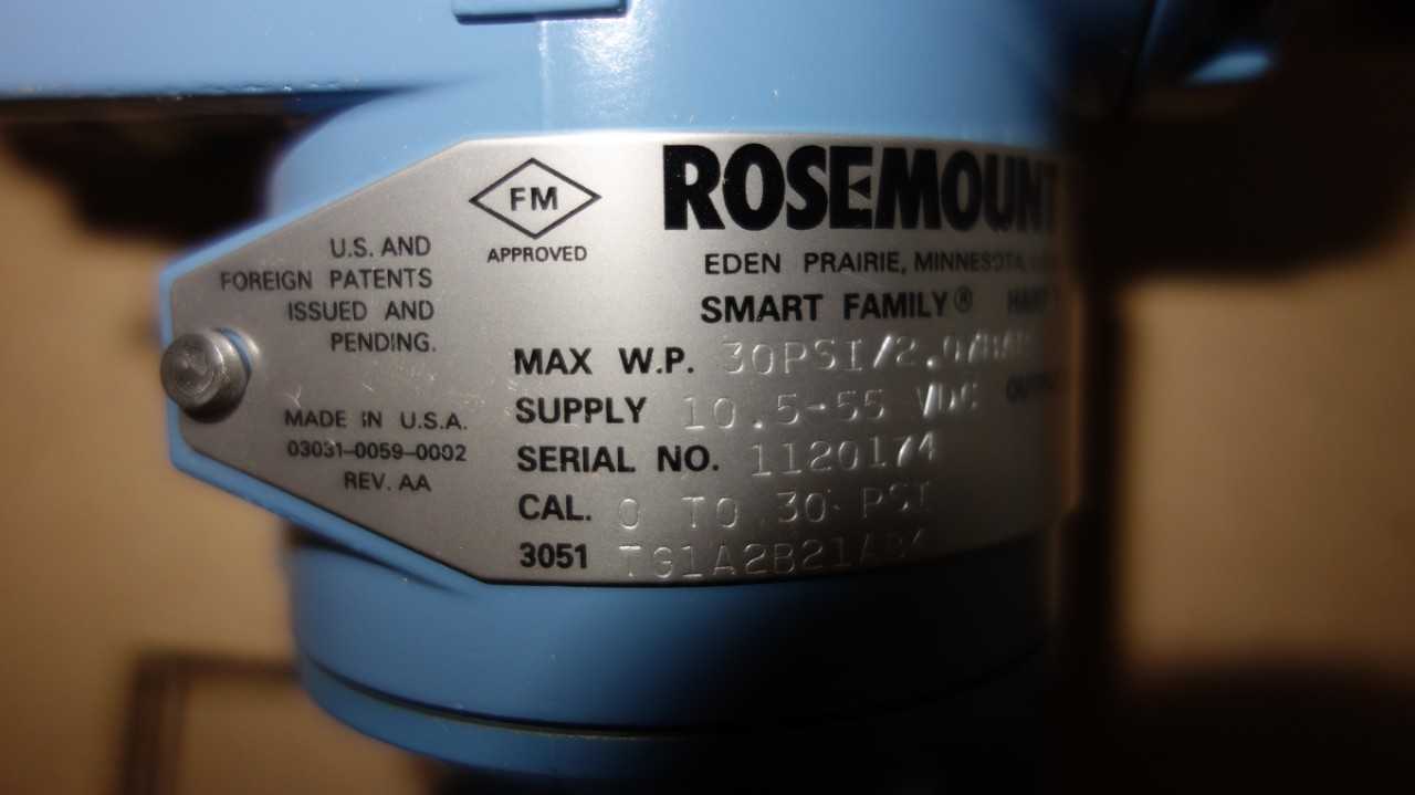 ROSEMOUNT 3051TG1A2B21AB4 PRESSURE TRANSMITTER - INSTRUMENTATION