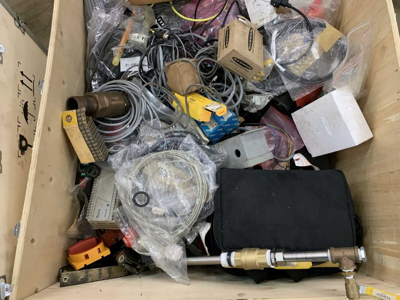 CRATE OF AUTOMATION AND ELECTRICAL PARTS EQUIPMENT - ELECTRICAL COMPONENTS