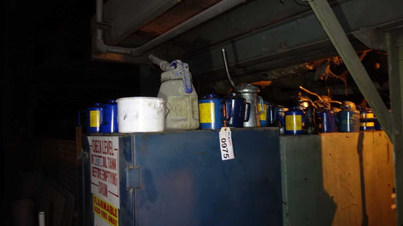 LOT OF ASSORTED EMPTY KEROSINE-OIL CANS, EAGLE - WASTE BINS