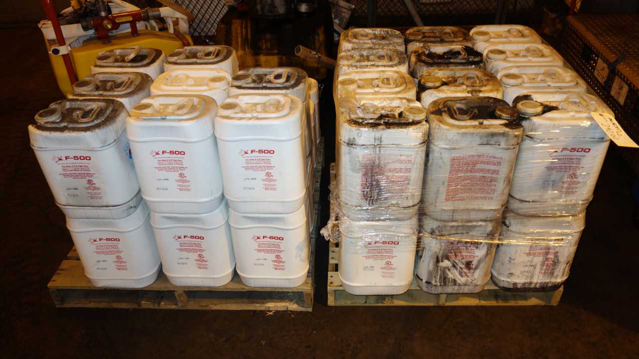 2 PALLETS OF HCT F-500 FIRE SUPPRESSANT - SAFETY EQUIPMENT