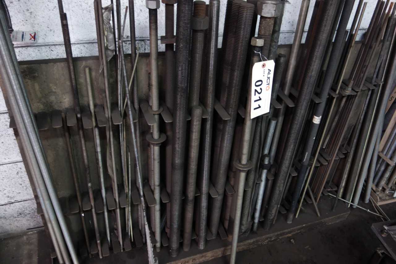 LOT OF ASSORTED STEEL THREADED RODS, SHAFTS - ELECTRIC POWER TOOLS