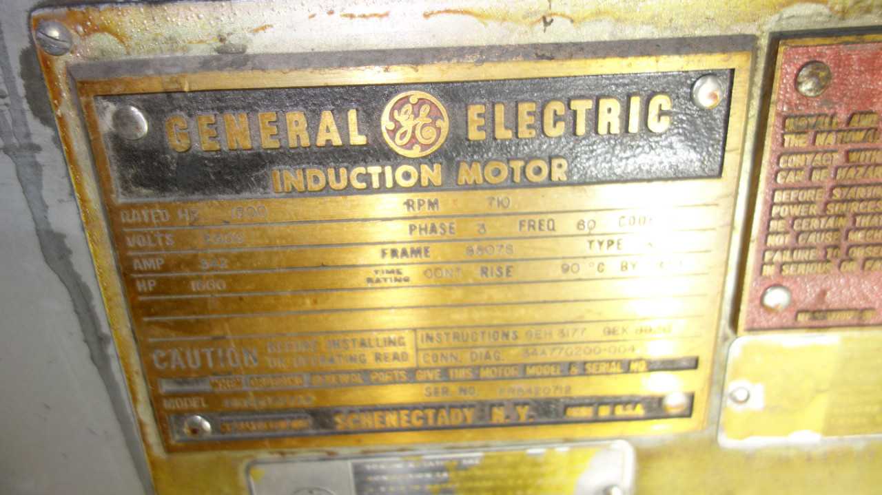 GE 1500HP 2300V 8507S 710RPM AC MOTOR - ELECTRIC MOTORS