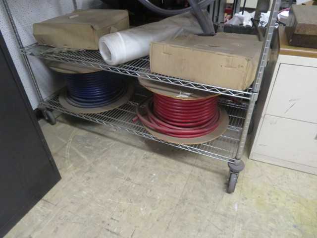 Storage rack on wheels with contents - MISCELLANEOUS