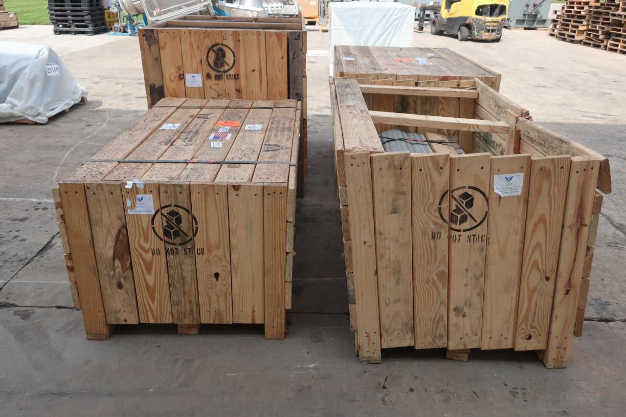 5 CRATES OF ASSORTED STAINLESS STEEL DRIP BOTTOM SCREENS FOR ASH HOPPER - MISCELLANEOUS