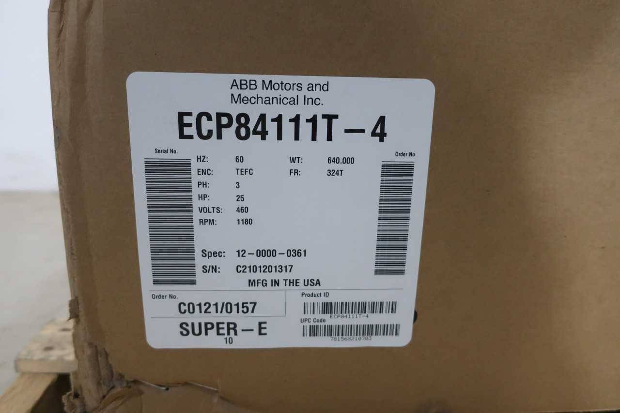 BALDOR ECP84111T-4 AC MOTOR 324T 3PH 25HP 1180RPM 460V-AC - ELECTRIC MOTORS