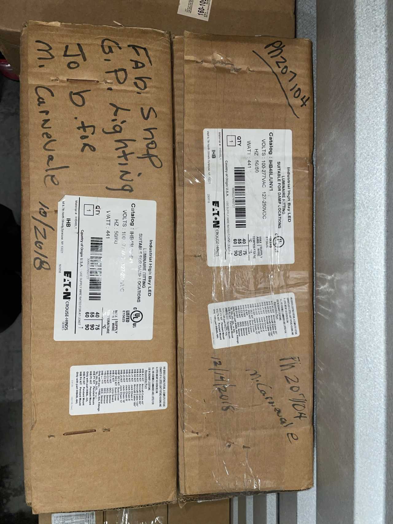 New - Lot of 2 - Eaton Crouse-Hinds IHB48L/UNV1 448W Industrial LED High Bay Lighting Fixture - LIGHTING