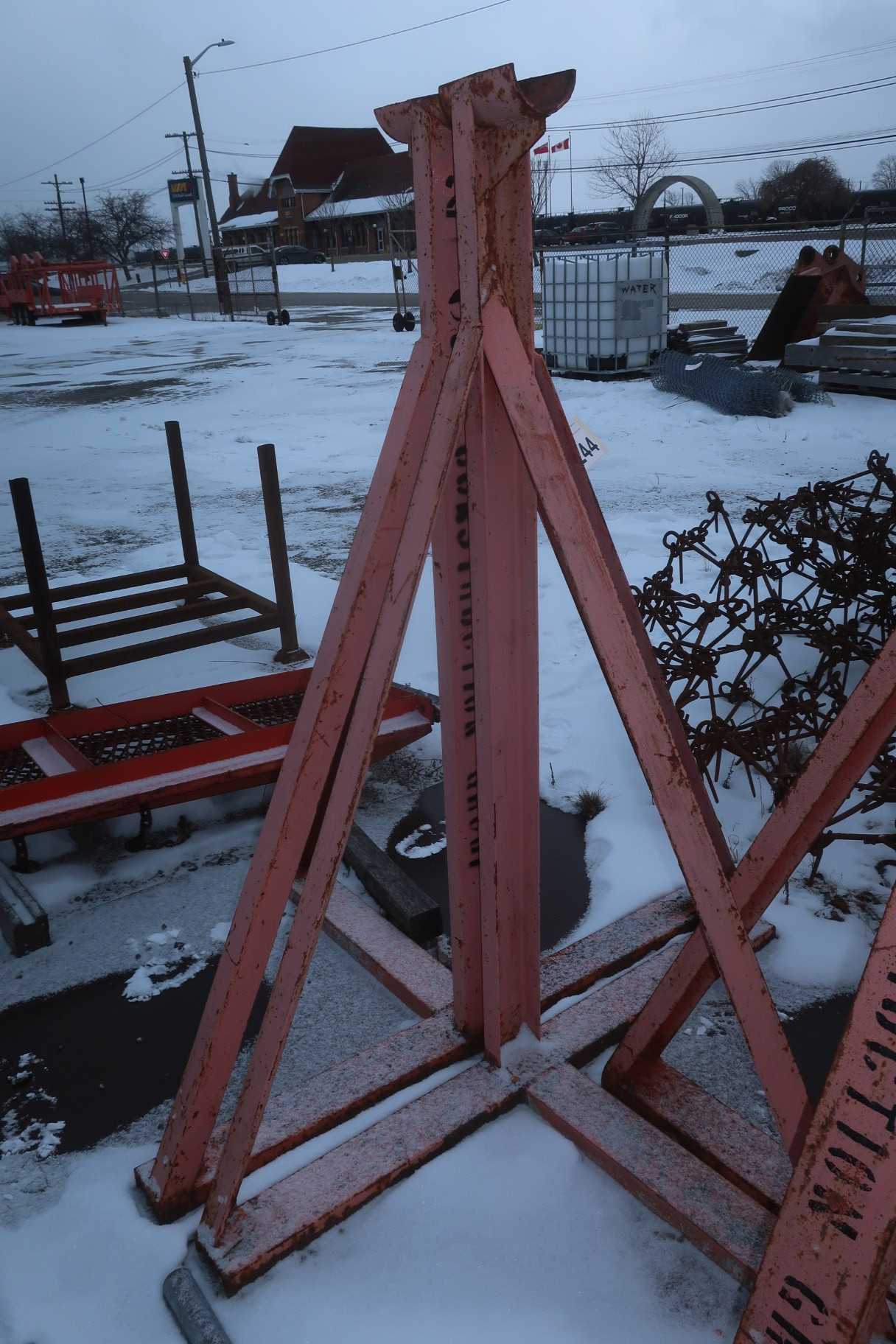 LOT OF 2 STEEL SPOOL STANDS - MATERIAL HANDLING