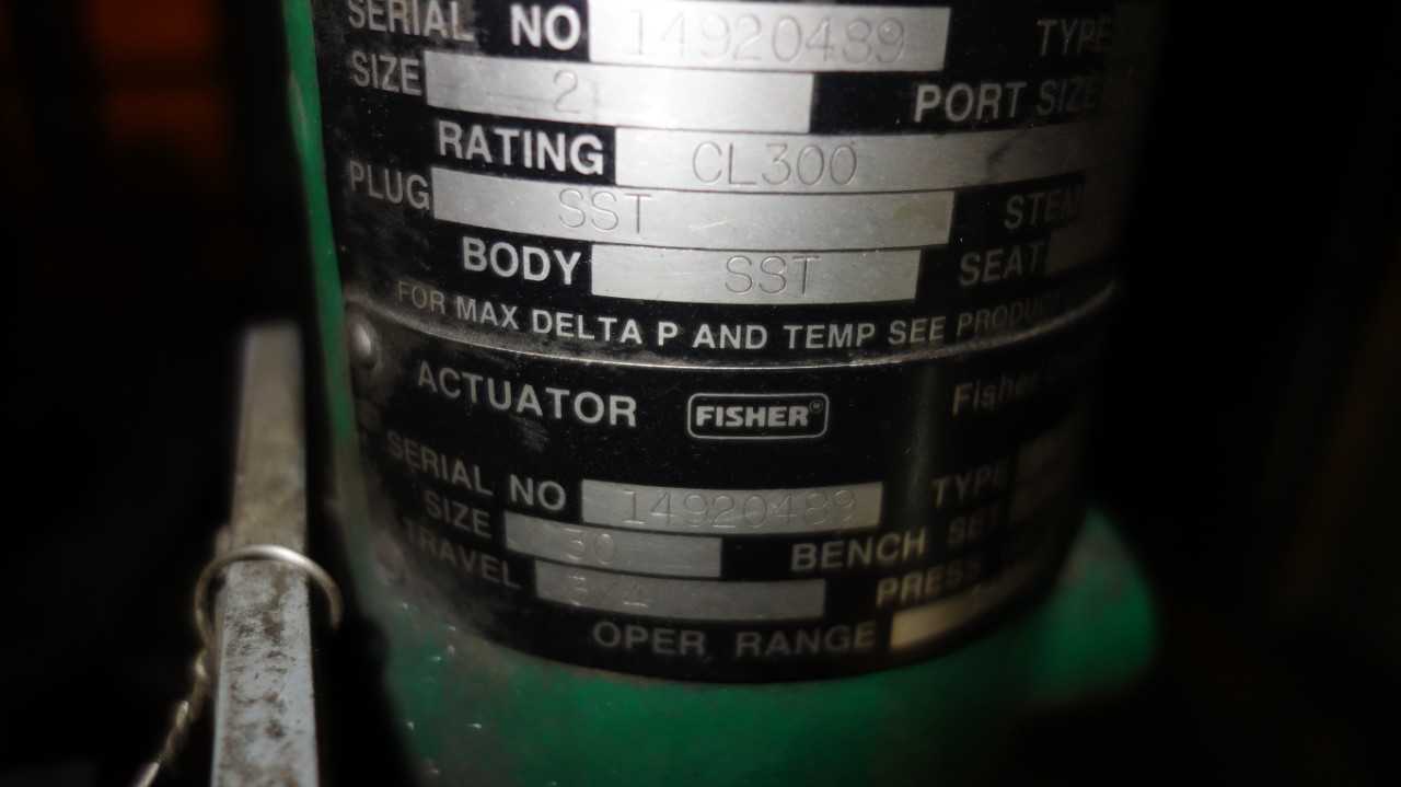 FISHER 667-CP 2 IN 300 STAINLESS CONTROL VALVE - CONTROL VALVE