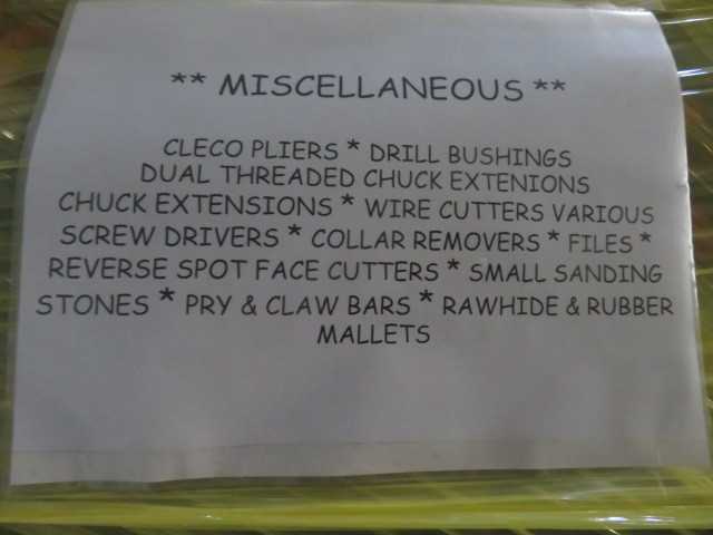 Cleco Pliers, Drill Bushings, More Good Stuff, Lot - MISCELLANEOUS