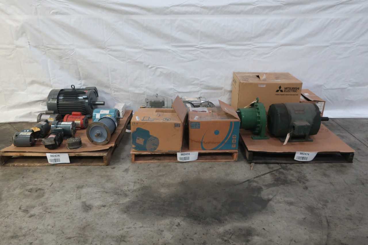 3 PALLETS OF ASSORTED ELECTRIC AC MOTORS - ELECTRIC MOTORS