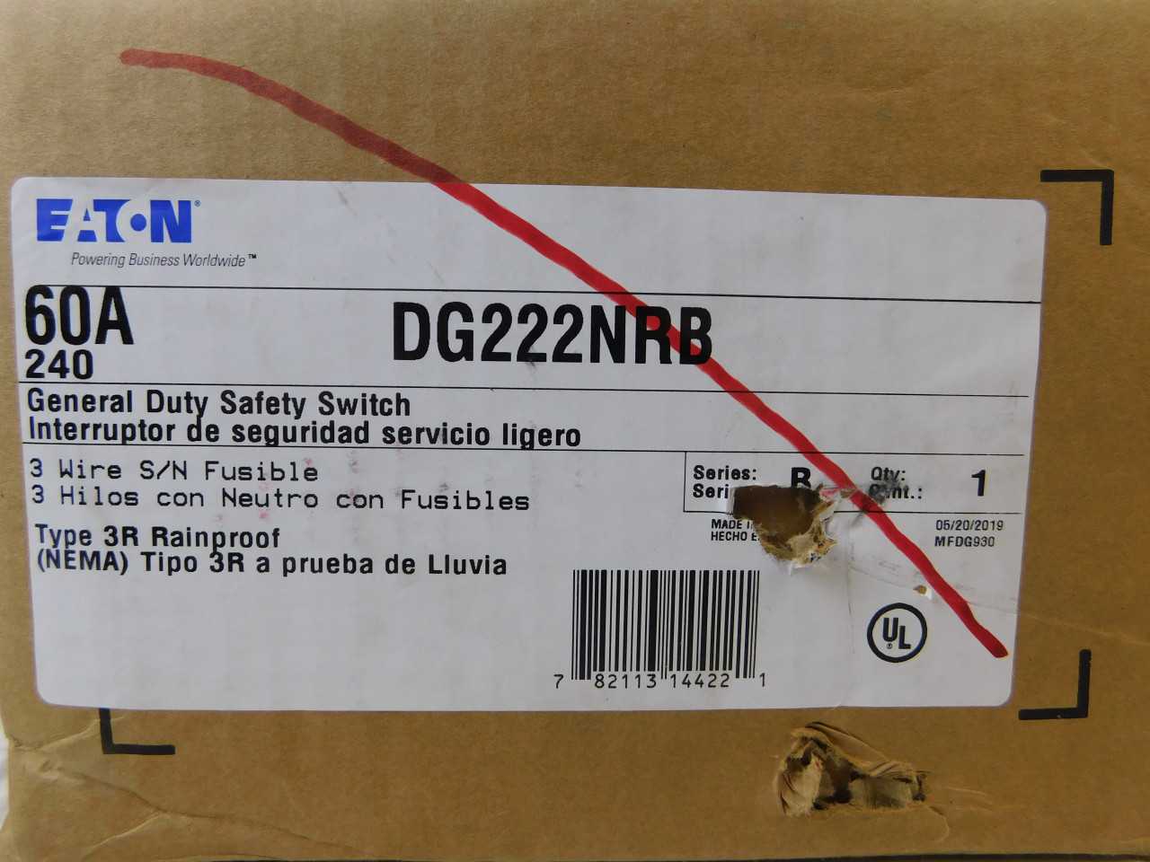 Quantity 2 of Eaton DG222NRB Safety Switch 2P 60A 240VAC 1Ph - ELECTRICAL COMPONENTS