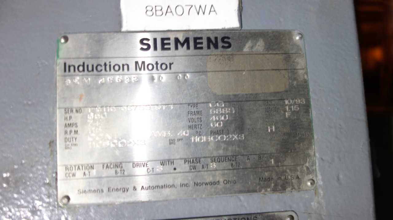 SIEMENS 588S 650HP 4600V-AC INDUCTION MOTOR - ELECTRIC MOTORS