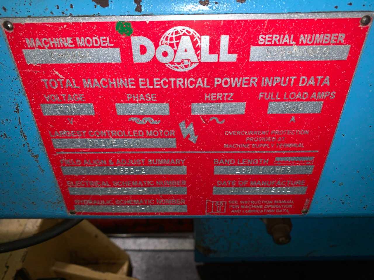 DoAll C-916 Automatics Horizontal Bandsaw - METAL SAWS
