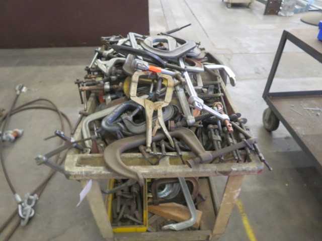 Cart full of C clamps and Vice Grip Clamps - MISCELLANEOUS