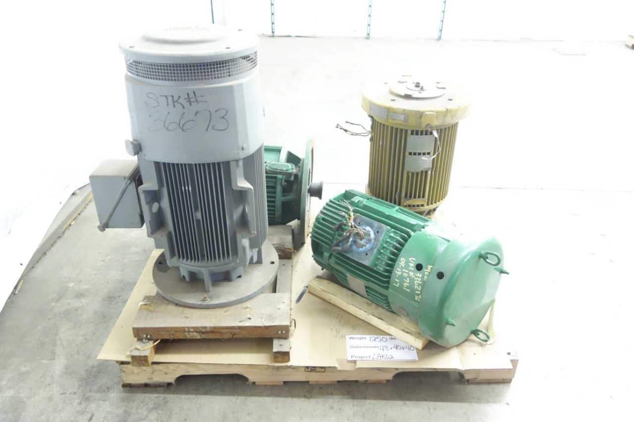 PALLET OF ASSORTED VERTICAL MOTORS, 15 - 25 HP - ELECTRIC MOTORS